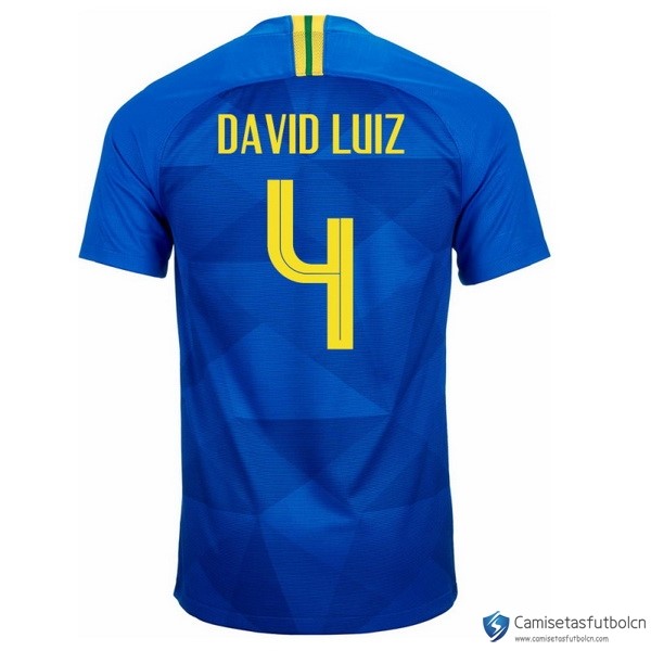 Camiseta Seleccion Brasil Segunda equipo David Luiz 2018 Azul